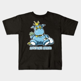 Hustle Hard Hippo Kids T-Shirt